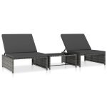 Vidaxl chaises inclinables de jardin lot de 2 et table rsine tresse