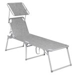 Chaise longue bain de soleil transat de relaxation grand mod�le 200 cm charge 150 kg avec dossier et ...