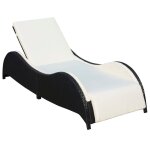 Vidaxl chaise longue avec coussin rsine tresse noir
