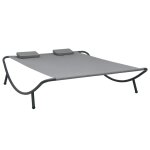 Chaise longue d'extérieur tissu anthracite Chaise longue d'extérieur tissu anthracite