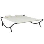 Vidaxl chaise longue d'extrieur tissu crme