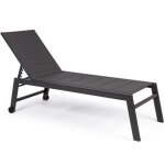 Chaise longue haute aluminium et textil�ne gris anthracite