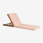 Chaise longue inclinable idaira en bois d'acacia blanc - orange pêche brun acacia foncé Chaise longue inclinable idaira en bois d'acacia blanc - orange pêche brun acacia foncé