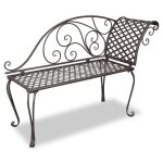 Chaise longue de jardin 128 cm acier antique marron vidaxl vidaxl