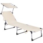 Chaise longue de jardin fauteuil d'�t� avec pare - soleil chaise longue de plage pliante 57 x 188 cm ...