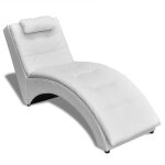Chaise longue avec oreiller blanc similicuir Chaise longue avec oreiller blanc similicuir