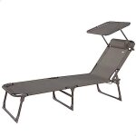 Chaise longue pliable aktive - blanc - avec parasol inclinable - coussin rembourré - dossier multi - ... Chaise longue pliable aktive - blanc - avec parasol inclinable - coussin rembourré - dossier multi - ...