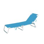 Chaise longue pliable en aluminium - marbueno summer - 187x58x24 cm - bleu - textil�ne - 3 positions ...
