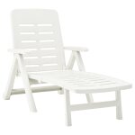 Vidaxl chaise longue pliable plastique blanc