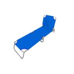 Chaise longue pliante bleu fort chaise longue jardin exterieur 187 x 24 x 55 cm chaises longues pliantes ...