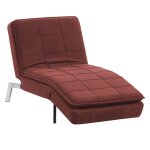 Chaise longue en tissu rouge loiret Chaise longue en tissu rouge loiret
