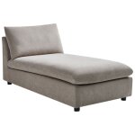 Chaise longue en tissu taupe vizille Chaise longue en tissu taupe vizille