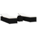 Chaises longues transat de jardin table a th 3 pices rsine tresse noir helloshop26 02 0011922