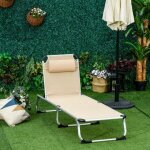Chaise longue / transat de terrasse en aluminium - 4 positions r�glables - pliable et ergonomique - tissu ...