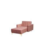 Chaise longue en velours rose aberdeen Chaise longue en velours rose aberdeen