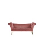 Chaise longue en velours rose nantilly