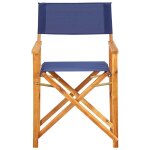 Chaise de metteur en scène bois massif d'acacia bleu Chaise de metteur en scène bois massif d'acacia bleu