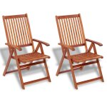 Chaises pliables de jardin 2 pcs bois solide d'acacia marron