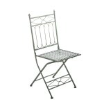 Chaise pliable de jardin terrasse balcon design rustique en fer forgé vert vieilli 10 0003863 Chaise pliable de jardin terrasse balcon design rustique en fer forgé vert vieilli 10 0003863