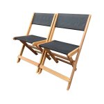 Chaise pliante en bois exotique seoul - maple - noir - lot de 2 Chaise pliante en bois exotique seoul - maple - noir - lot de 2