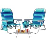 Chaise pliante de plage en alliage d'aluminium, l�g�re, ensemble de 2 chaises avec 1 table, si�ge d'ext�rieur, ...
