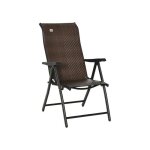 Chaise pliante en poly rotin avec accoudoirs outsunny dossier r�glable en 7 positions pour jardin balcon ...