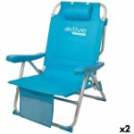 Chaise pliante avec repose - t�te aktive 49 x 80 x 58 cm bleu (2 unit�s)