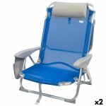 Chaise pliante avec repose - t�te aktive gomera bleu 51 x 76 x 45 cm (2 unit�s)