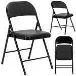 Chaise pliante springos ¿ jardin, camping, catering, noire, jusqu'� 120 kg, pour balcon et terrass