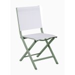 Chaise pliante - thema - aluminium epoxy amande - toile tpep chin blanc