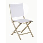 Chaise pliante - thema - aluminium epoxy sand - toile tpep chin blanc