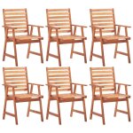 Chaises de salle a manger d'ext�rieur 6 pcs acacia massif