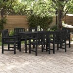 Chaises de salle a manger jardin vidaxl 6 pcs noires 65, 5x55, 5x88 cm hdpe, chaises de salle a manger ...
