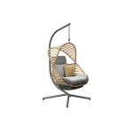 Chaise suspendue banana leaf en acier - assise tressée pliante - graphite / naturel / gris Chaise suspendue banana leaf en acier - assise tressée pliante - graphite / naturel / gris