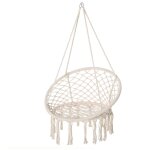 Chaise suspendue chaise hamac de voyage portable Ø 80 x 42h m macram� coton polyester beige