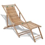 Chaise de terrasse d'ext�rieur avec repose - pied bambou vidaxl vidaxl