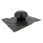 Chapeau de ventilation toiture nicoll cd8 �80 mm avec platine 40x33 cm et moustiquaire gris anthracite ...