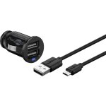 Charge kit voiture micro - usb (12 w), adaptateur de charge pour voiture et c�ble micro - usb 1, 0 m ...