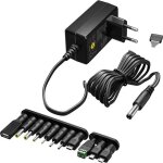 Chargeur secteur universel - goobay - 18 w - 11 adaptateurs - protection surchauffe - tension r�glable ...