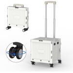 Chariot de courses pliable, chariot de transport avec couvercle, roue rotative silencieuse  360 et poigne ...