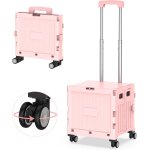 Chariot de courses pliable, chariot de transport avec couvercle, roue rotative silencieuse  360 et poigne ...