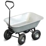 Chariot de jardin  main 75l benne basculante - capacit de charge max 250kg - 4 roues Ø 260 mm - mtal ...