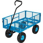 Chariot de jardin robuste et convertible capacit de charge 250kg chariot de transport avec grilles mtallique ...