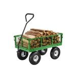 Chariot de jardin transport - vevor - charge 308 kg - avec pneus 330 mm - côtés amovibles en maille - ... Chariot de jardin transport - vevor - charge 308 kg - avec pneus 330 mm - côtés amovibles en maille - ...