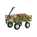 Chariot de jardin transport - vevor - charge 544 kg - mtal 2 en 1 avec pneus tout - terrain 330 mm - ...