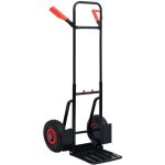 Chariot � main t�lescopique 200 kg noir et rouge vidaxl