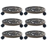 Chariots pour plantes 6 pcs bronze 30 cm plastique