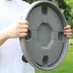 Chariot a plantes a roulettes, support de pot universel en plastique pour int�rieur et ext�rieur, gris, ...