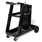 Chariot pour poste de soudure avec 3 �tag�res noir