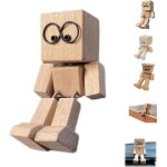Charmante petite figurine en bois oscillante avec 12 expressions magnetiques, figurine amusante en bois ... Charmante petite figurine en bois oscillante avec 12 expressions magnetiques, figurine amusante en bois ...